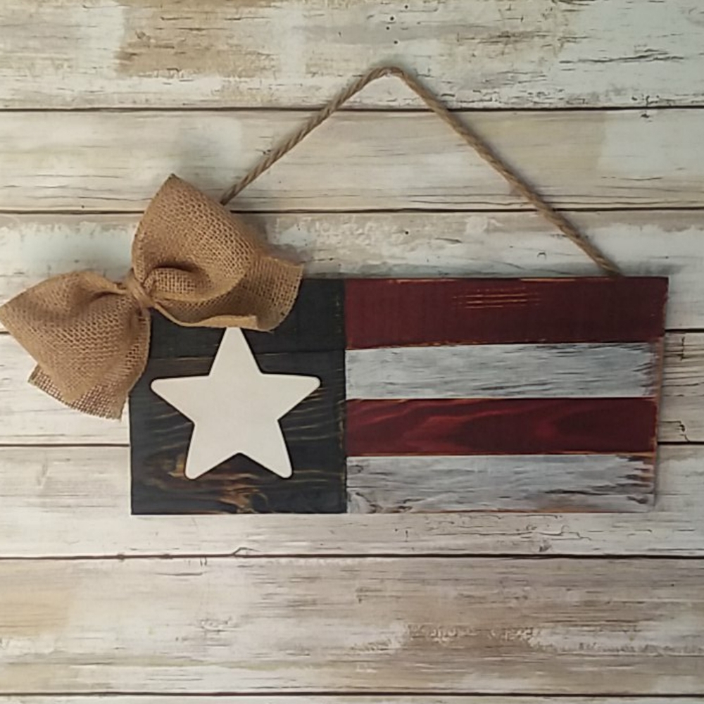 Rustic Americana flag decor